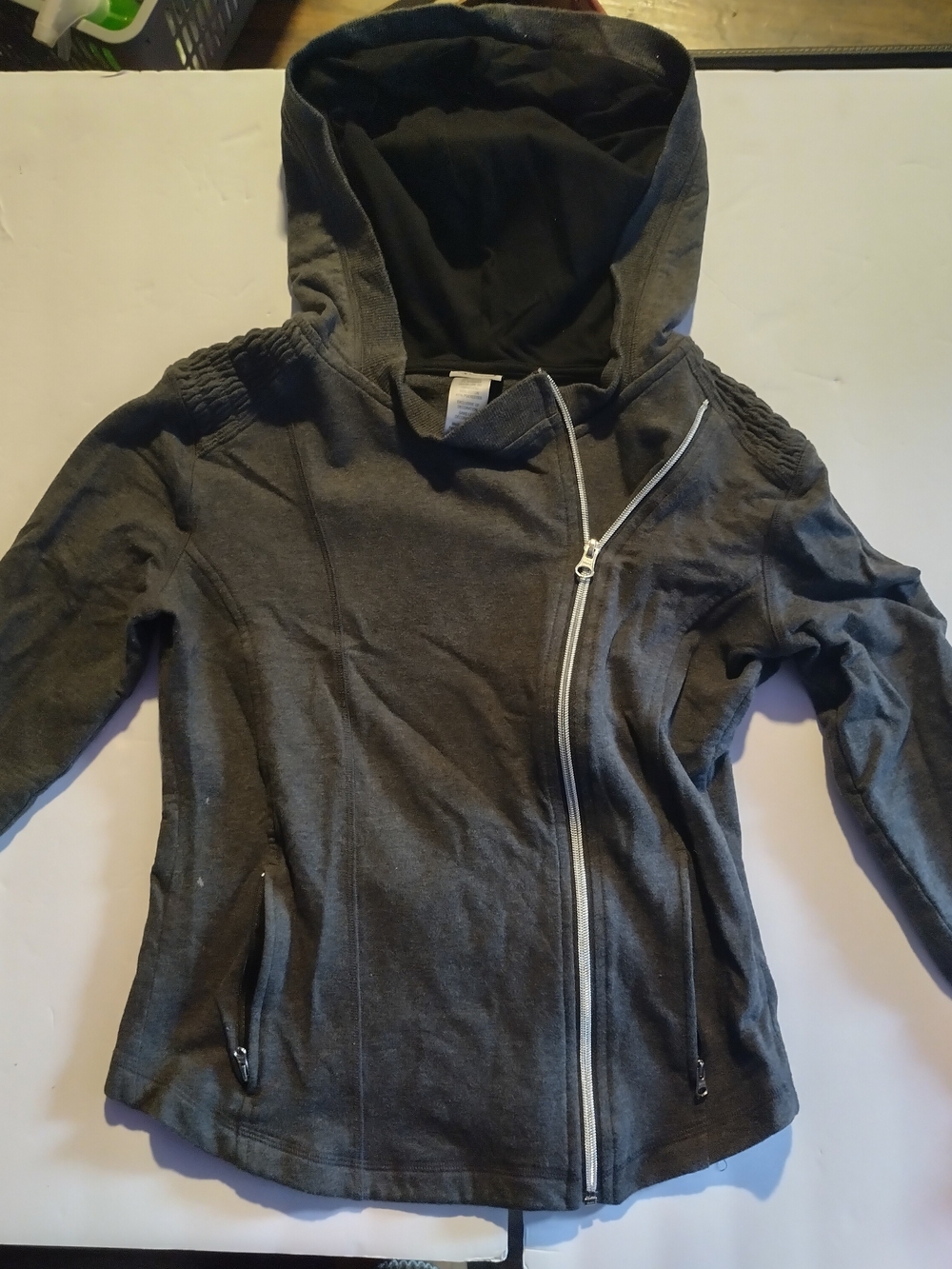 Champion Dark Gray Hooded Asymmetrical Zip Women's Jacket